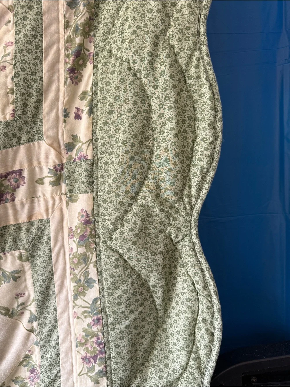 Vintage Floral Patchwork Quilt Full Queen 88x84 Cottagecore Handmade